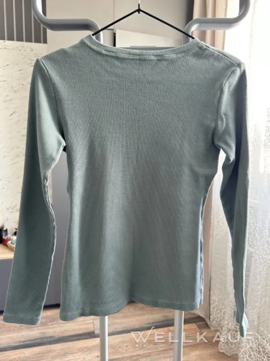 Gerippter Langarmpullover