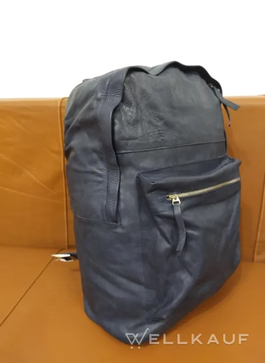 Blauer Lederrucksack