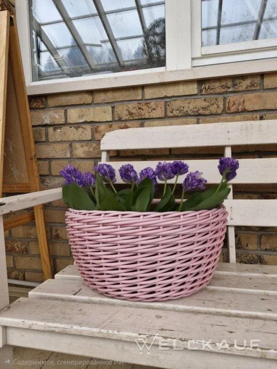 Pflanzgefäß aus Rattan, 16 l.