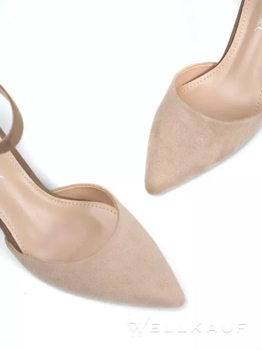 Beige Wildleder-Pumps, G 39