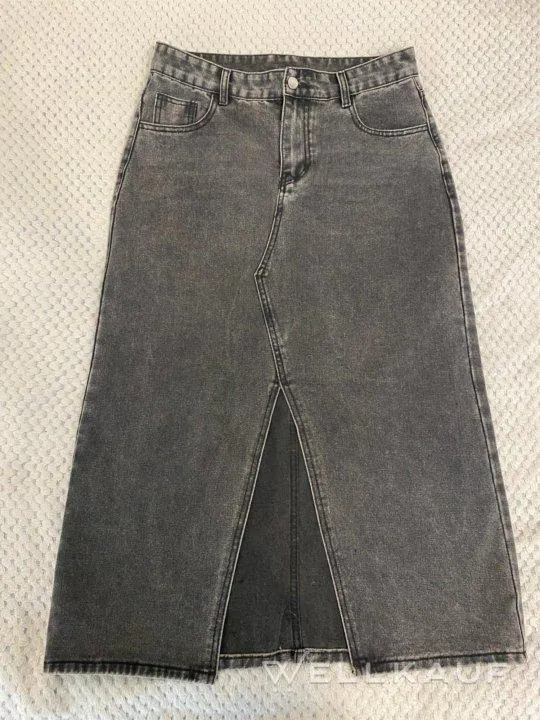 Grauer Jeansrock